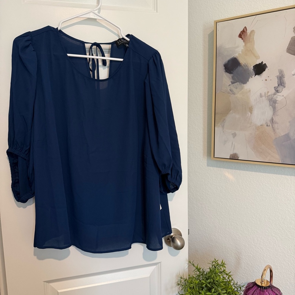 NWT Eloquii Blue Women's Blouse Size 24